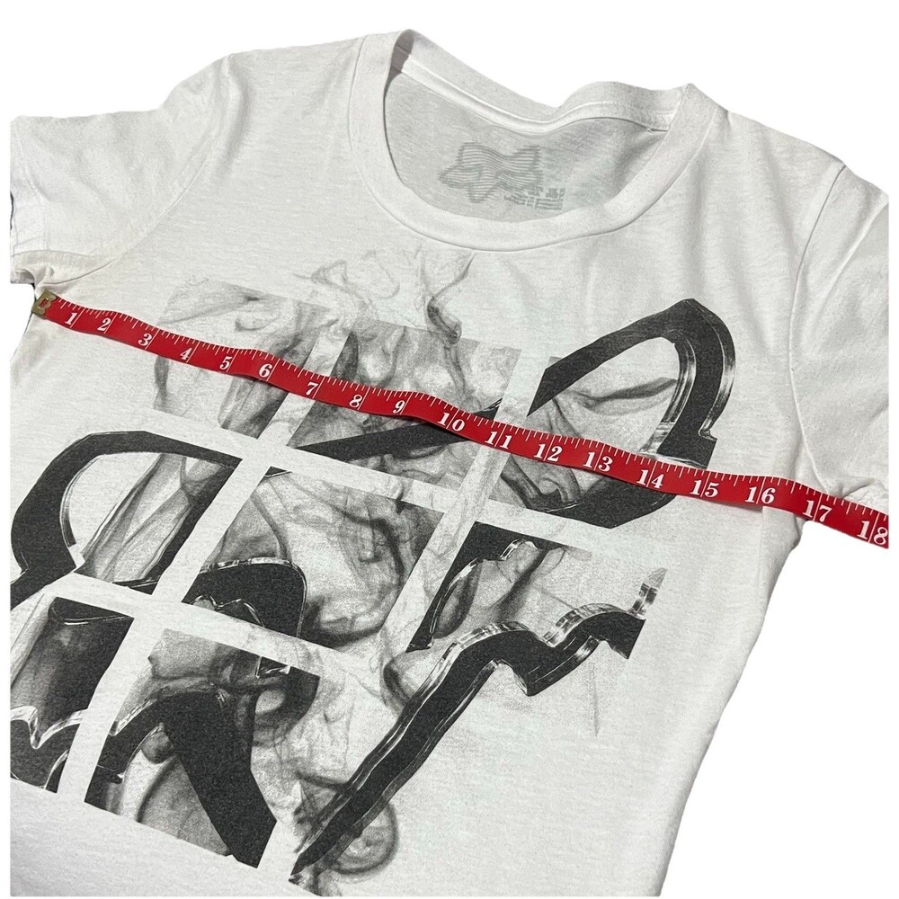 FOX Racing Fitted T-shirt Ladies Size M White Black Graphic Design Y2K - Picture 8 of 8